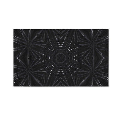 Black Kaleidoscope Print Polyester Flag
