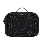 Black Kaleidoscope Print Portable Lunch Bag