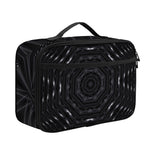Black Kaleidoscope Print Portable Lunch Bag