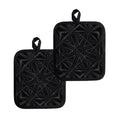 Black Kaleidoscope Print Pot Holders