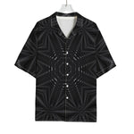 Black Kaleidoscope Print Rayon Hawaiian Shirt