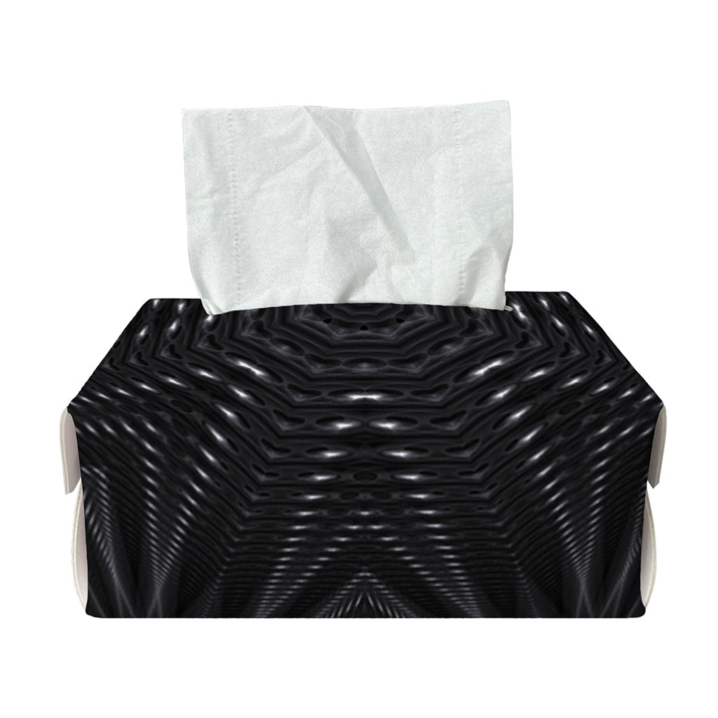 Black Kaleidoscope Print Rectangle Tissue Box Cover