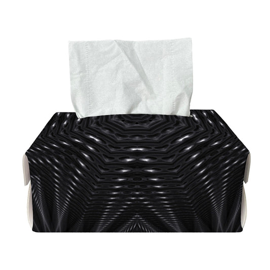 Black Kaleidoscope Print Rectangle Tissue Box Cover