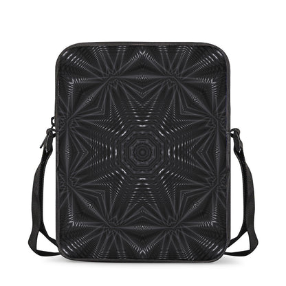 Black Kaleidoscope Print Rectangular Crossbody Bag