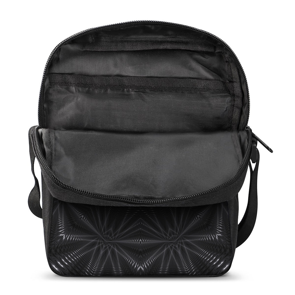 Black Kaleidoscope Print Rectangular Crossbody Bag