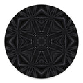 Black Kaleidoscope Print Round Floor Mat