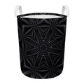 Black Kaleidoscope Print Round Laundry Basket
