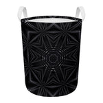 Black Kaleidoscope Print Round Laundry Basket