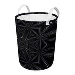 Black Kaleidoscope Print Round Laundry Basket