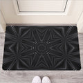 Black Kaleidoscope Print Rubber Doormat
