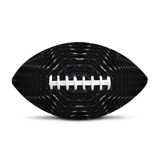 Black Kaleidoscope Print Rugby Ball