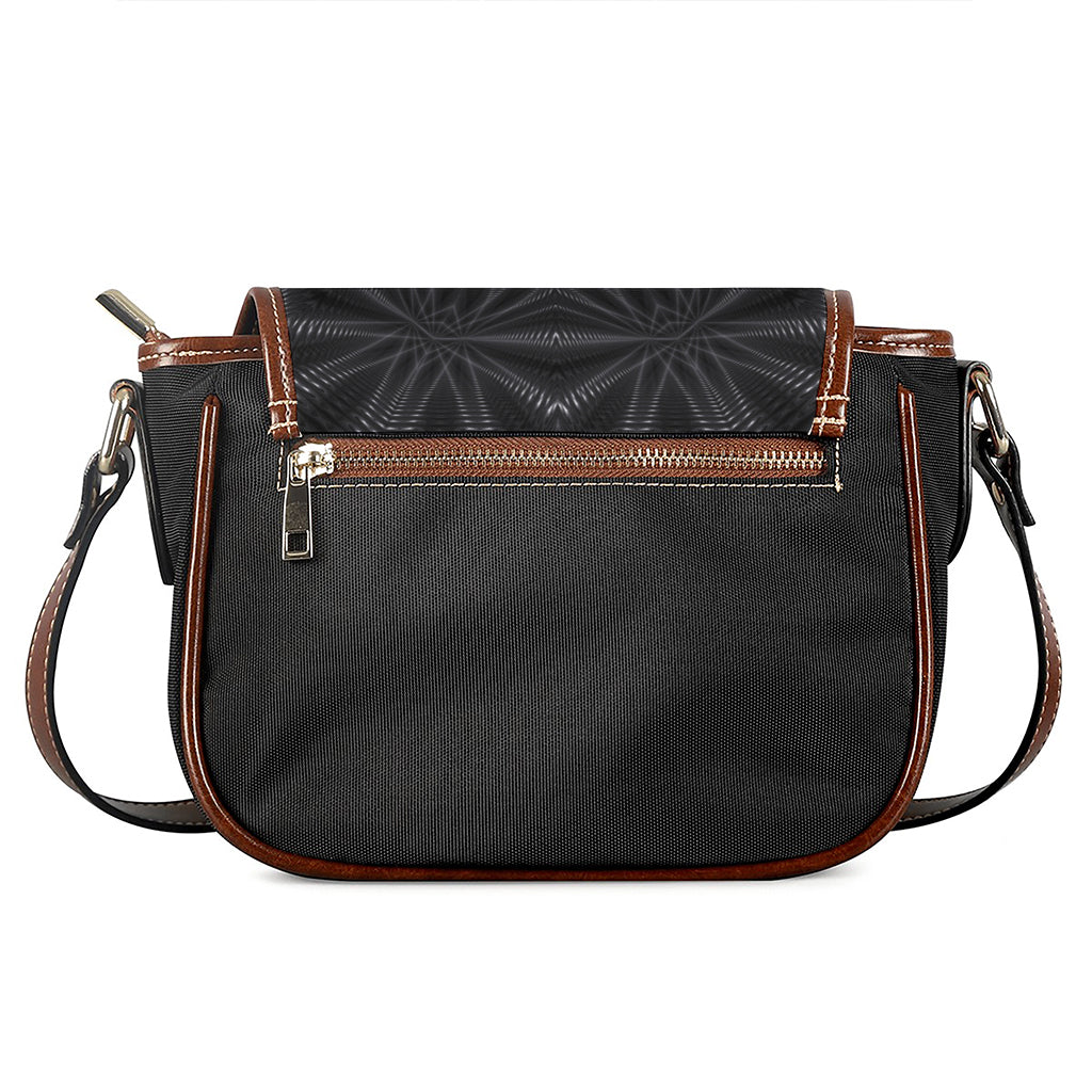 Black Kaleidoscope Print Saddle Bag