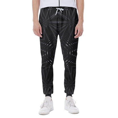 Black Kaleidoscope Print Scuba Joggers