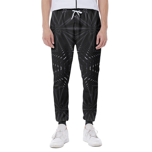 Black Kaleidoscope Print Scuba Joggers