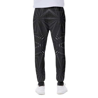 Black Kaleidoscope Print Scuba Joggers