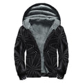 Black Kaleidoscope Print Sherpa Lined Zip Up Hoodie