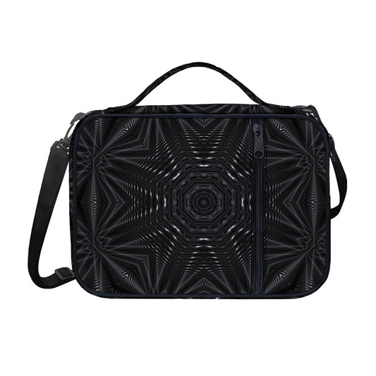 Black Kaleidoscope Print Shoulder Strap Bible Bag