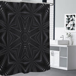 Black Kaleidoscope Print Shower Curtain
