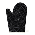 Black Kaleidoscope Print Single Oven Mitt
