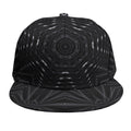 Black Kaleidoscope Print Snapback Cap