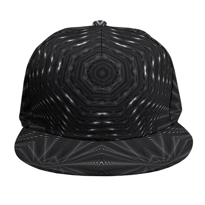 Black Kaleidoscope Print Snapback Cap