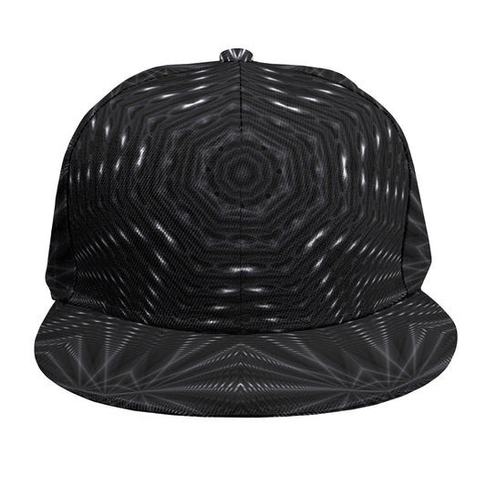 Black Kaleidoscope Print Snapback Cap
