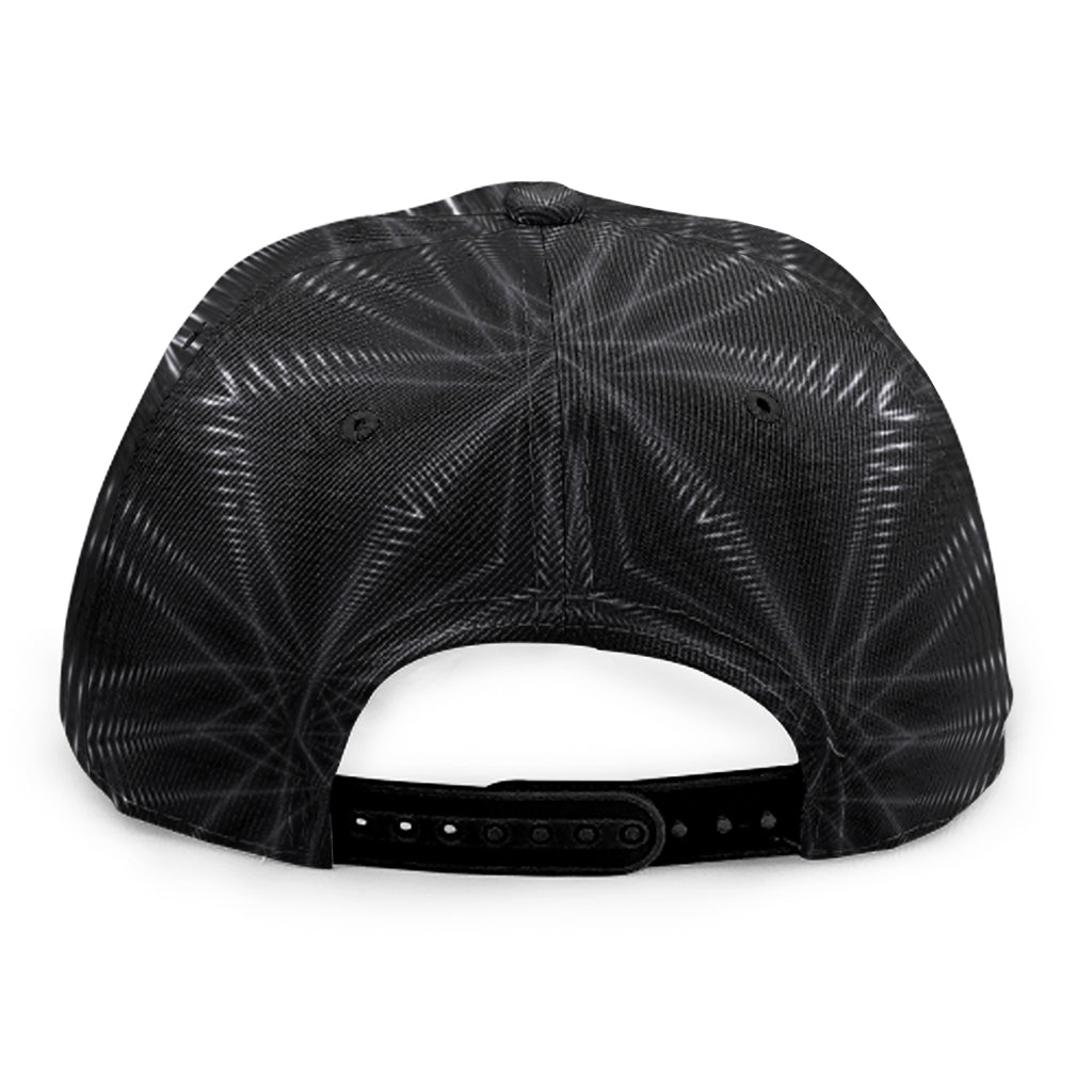 Black Kaleidoscope Print Snapback Cap