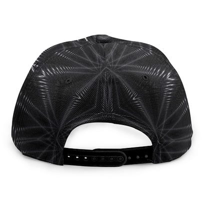 Black Kaleidoscope Print Snapback Cap