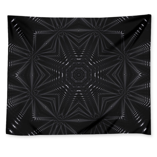 Black Kaleidoscope Print Tapestry