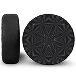 Black Kaleidoscope Print Tire Cover