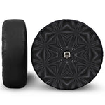 Black Kaleidoscope Print Tire Cover With Camera Hole