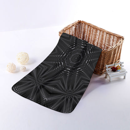 Black Kaleidoscope Print Towel