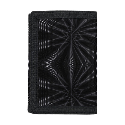 Black Kaleidoscope Print Trifold Wallet