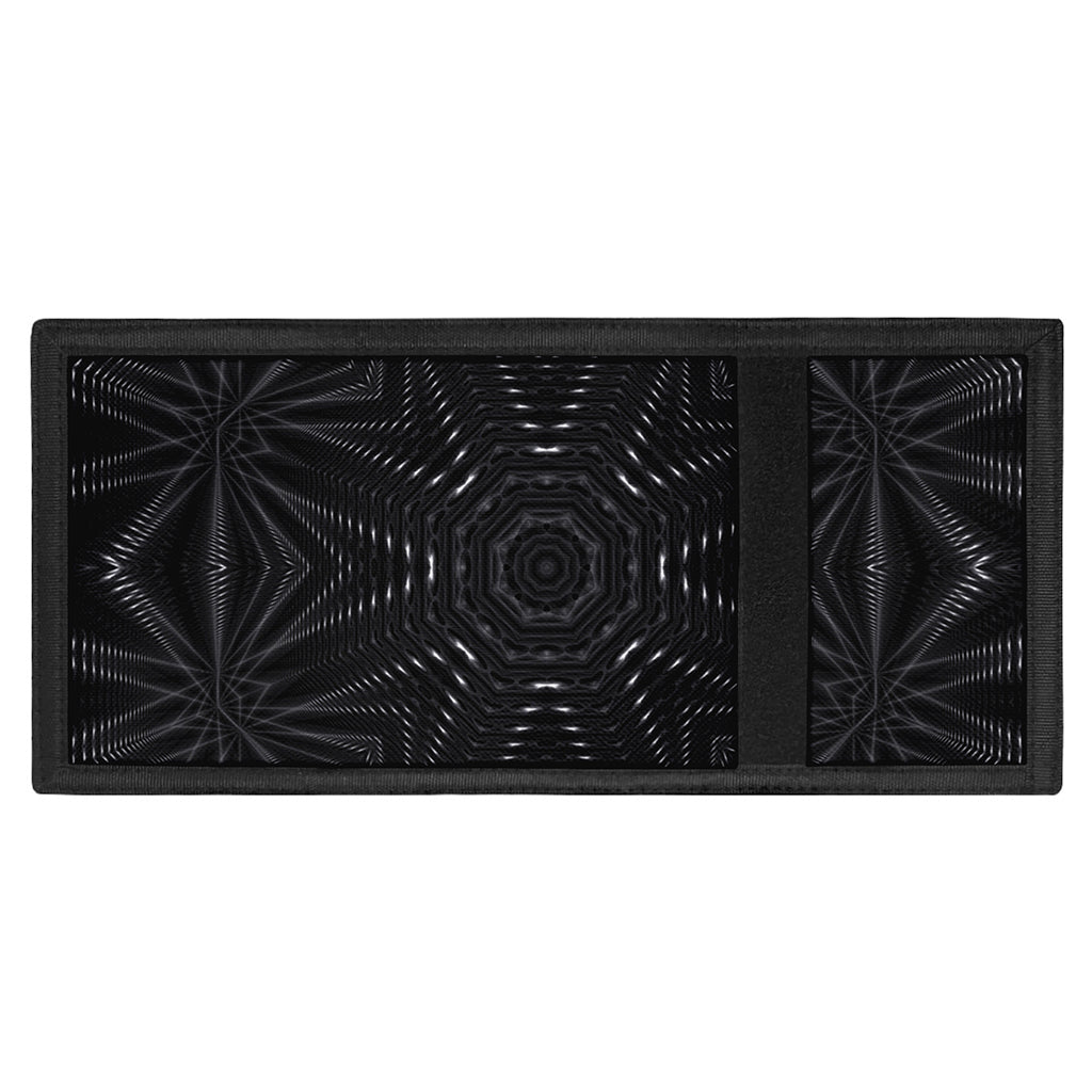 Black Kaleidoscope Print Trifold Wallet