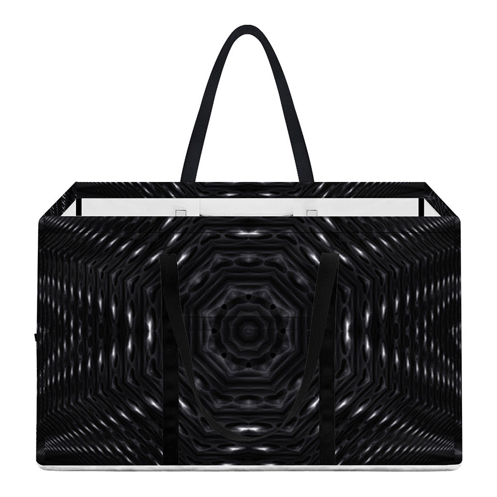 Black Kaleidoscope Print Utility Tote Bag