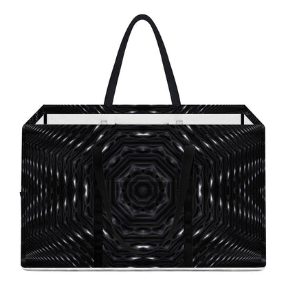 Black Kaleidoscope Print Utility Tote Bag