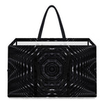 Black Kaleidoscope Print Utility Tote Bag