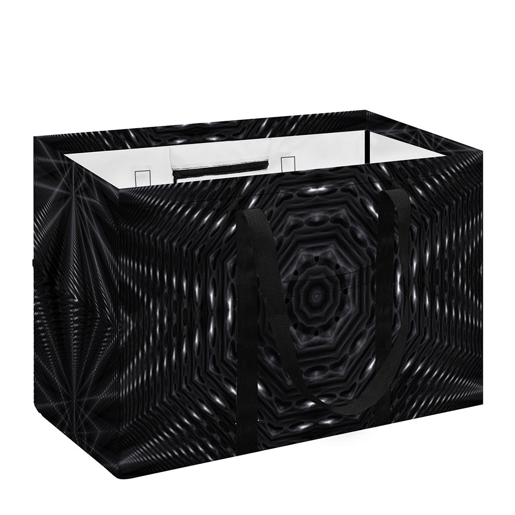 Black Kaleidoscope Print Utility Tote Bag