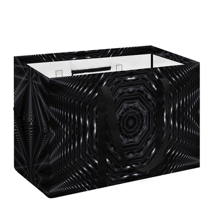 Black Kaleidoscope Print Utility Tote Bag