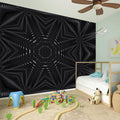 Black Kaleidoscope Print Wall Sticker