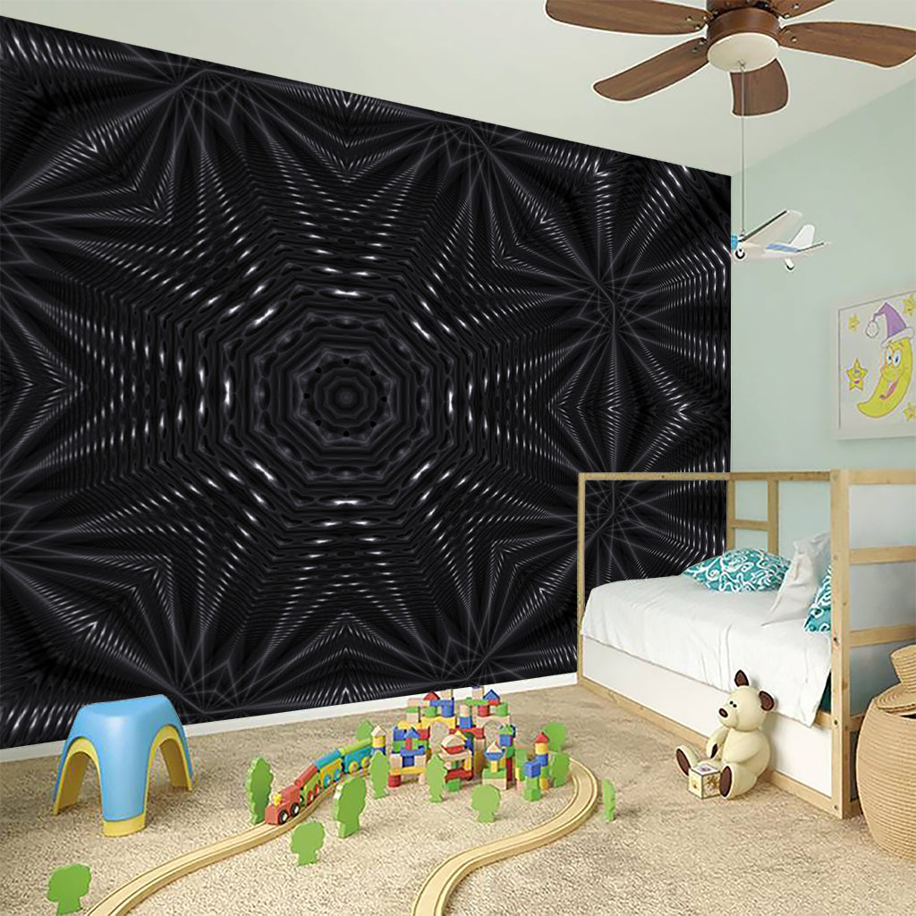 Black Kaleidoscope Print Wall Sticker