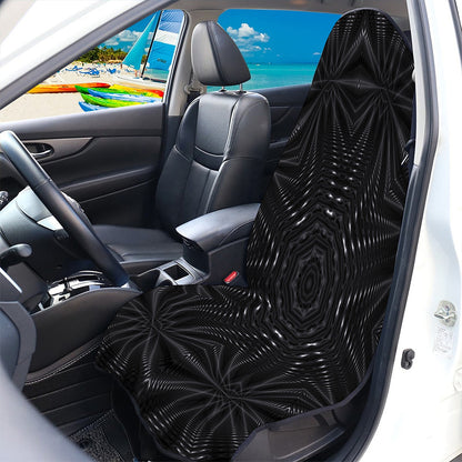 Black Kaleidoscope Print Waterproof Car Seat Cover