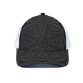 Black Kaleidoscope Print White Mesh Trucker Hat