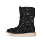 Black Kaleidoscope Print Winter Boots