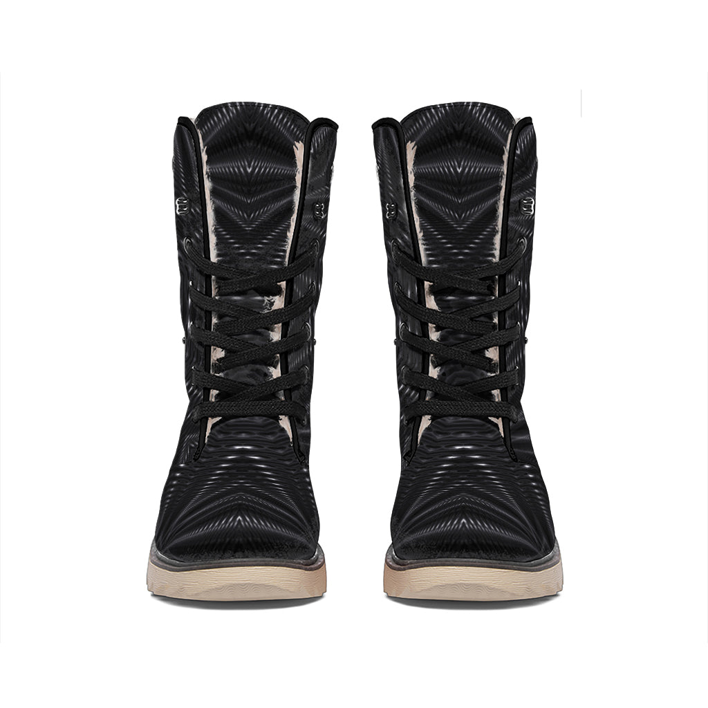 Black Kaleidoscope Print Winter Boots