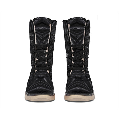 Black Kaleidoscope Print Winter Boots