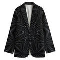 Black Kaleidoscope Print Women's Cotton Blazer