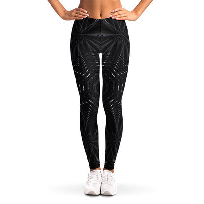 Black Kaleidoscope Print Women's Leggings