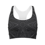 Black Kaleidoscope Print Women's Sports Bra