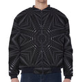 Black Kaleidoscope Print Zip Sleeve Bomber Jacket